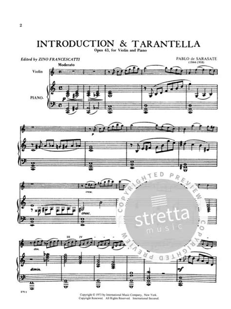 Sarasate: Introduction And Tarantella , Op.43 , Arranged For Violin Solo And String Orchestra